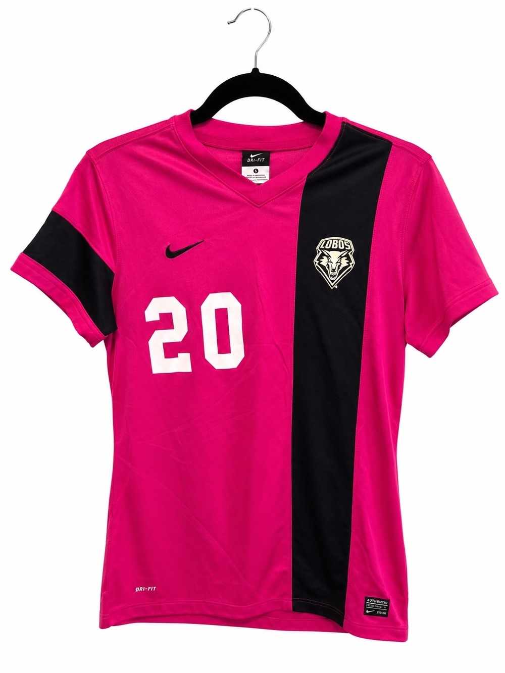 Nike UNM Lobos Authentic Pink Soccer Jersey #20 Women's Medium Dri-FIT